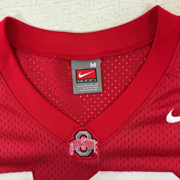 Nike Ohio State Buckeyes #10 V-Neck Mesh Jersey Size Medium In Red/White/Black - Picture 2 of 6